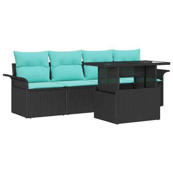 Ensemble de canapé de jardin 5 pc noir
