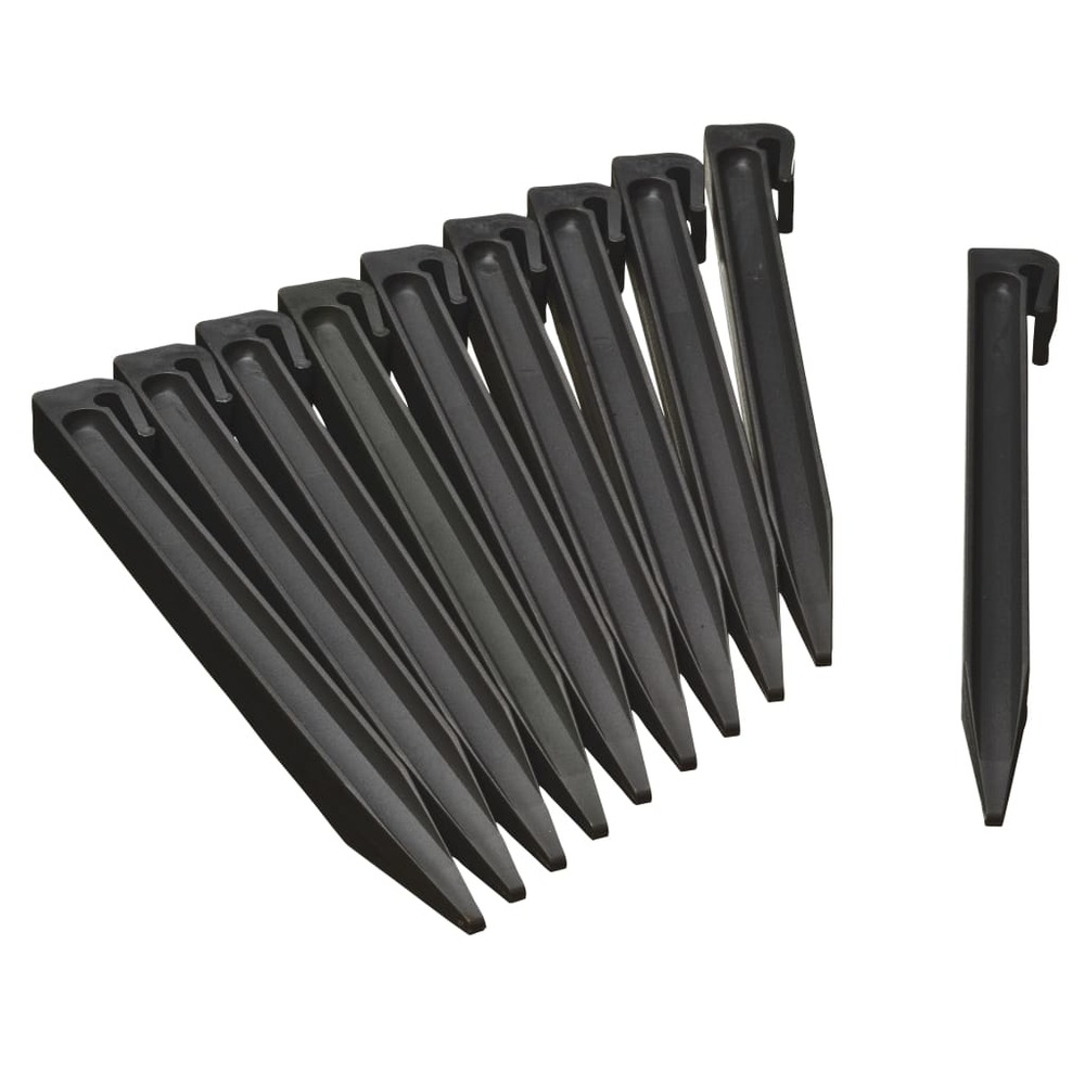 Nature chevilles d'ancrage de jardin 10 pcs noir