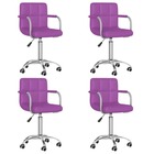 Chaises pivotantes de salle à manger 4 pcs violet similicuir