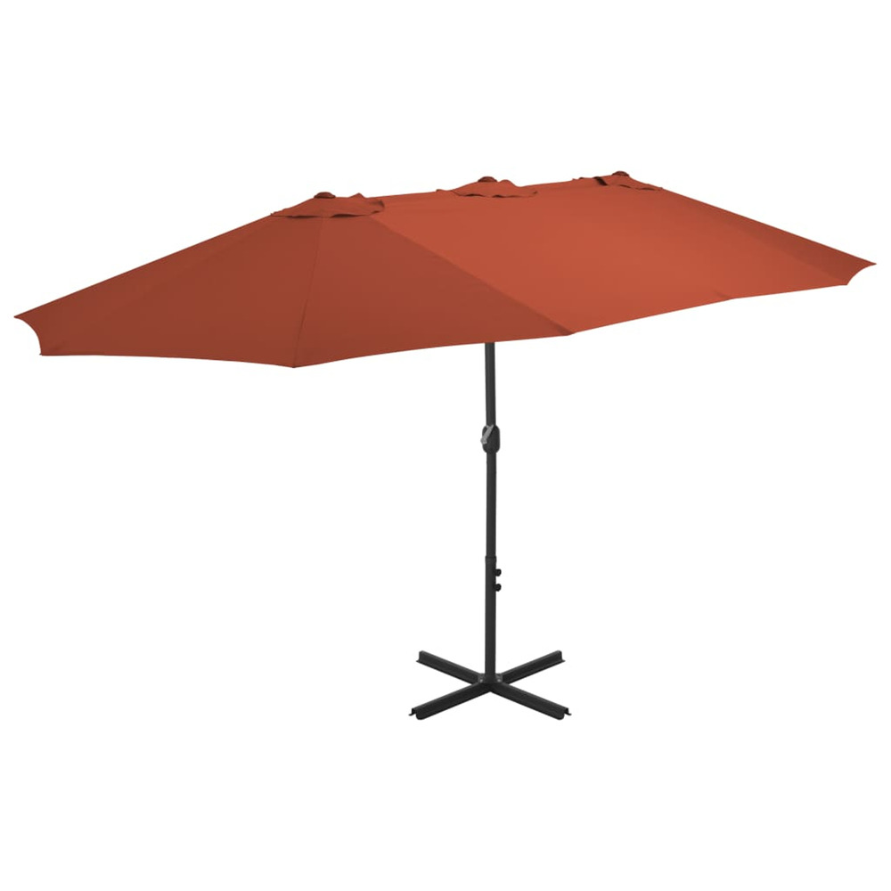 Parasol d'extérieur avec poteau en aluminium terre cuite