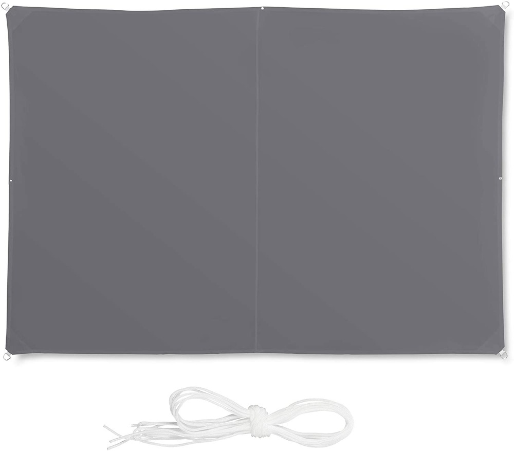 Voile d'ombrage rectangle 2 x 3 m gris