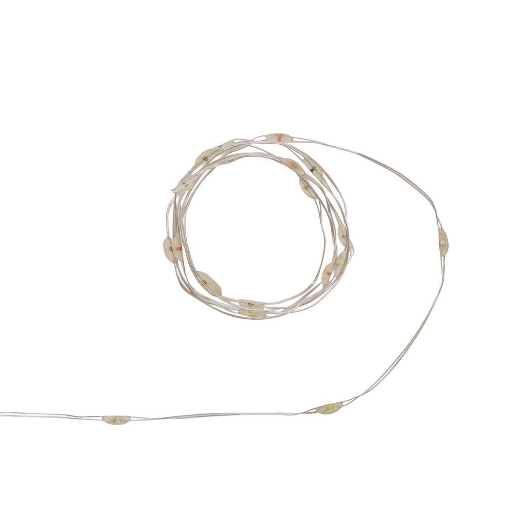 Guirlande lumineuse d'intérieur 1 m 20 led multicolore fil cuivre lumière fixe avec minuteur à piles