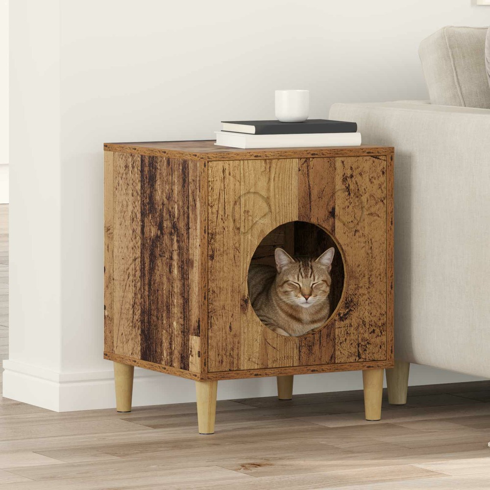 Maison pour chat bois ancien 42,5 x 40 x 53 cm