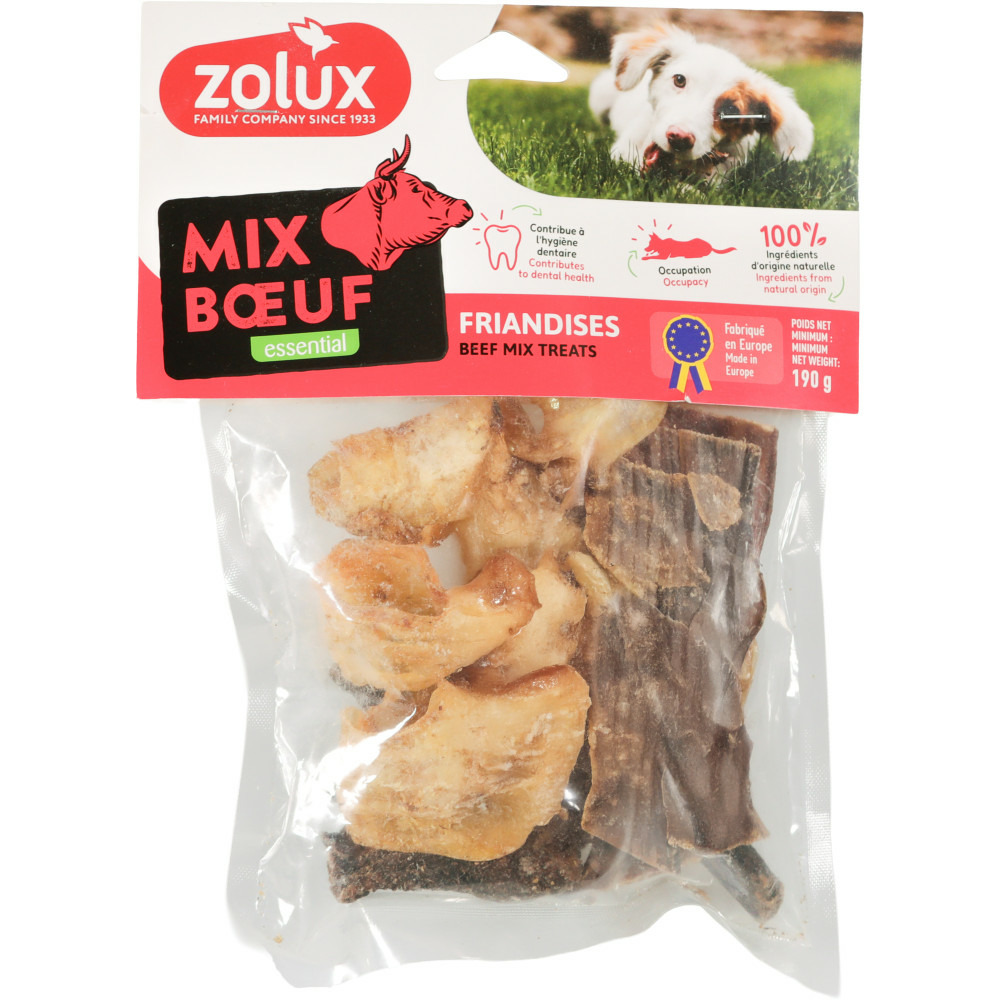Friandises naturelles mix au bœuf 190 g pour chien