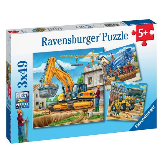 Puzzles 3x49 p - grands véhicules de construction