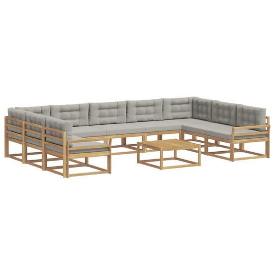 Ensemble de canapés d'extérieur 10 pc blanc et gris clair