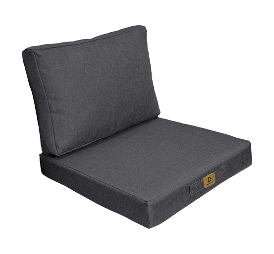 Coussins pour fauteuil effet lin déhoussable 50x50cm gris chiné