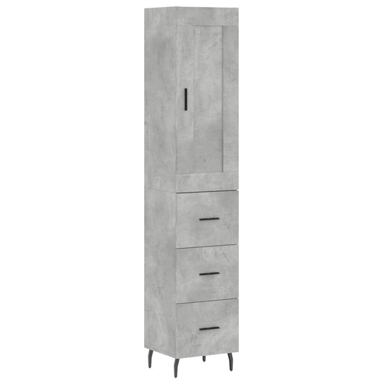 Buffet bahut commode armoire meuble de rangement organisateur cuisine salle de séjour salon haut 34,5 x 34 x 180 cm bois d'in