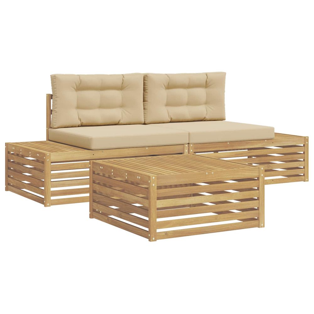 4 pc ensemble de canapés d'extérieur polyester blanc