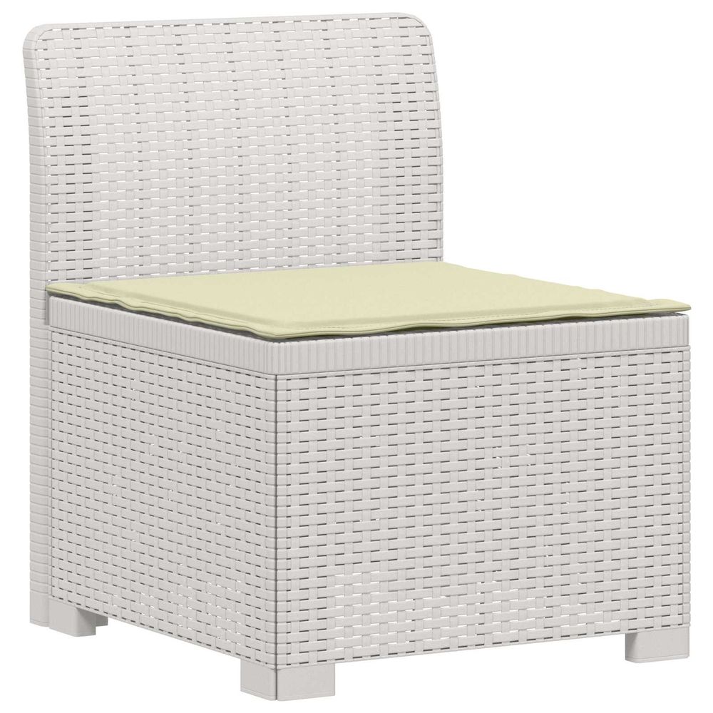 Canapé de jardin 1 place avec coussin look rotin pp blanc