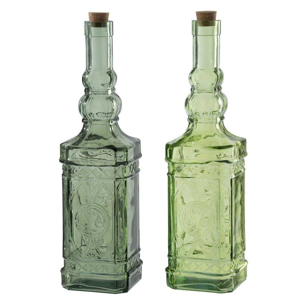 Lot de 2 bouteilles en verre 