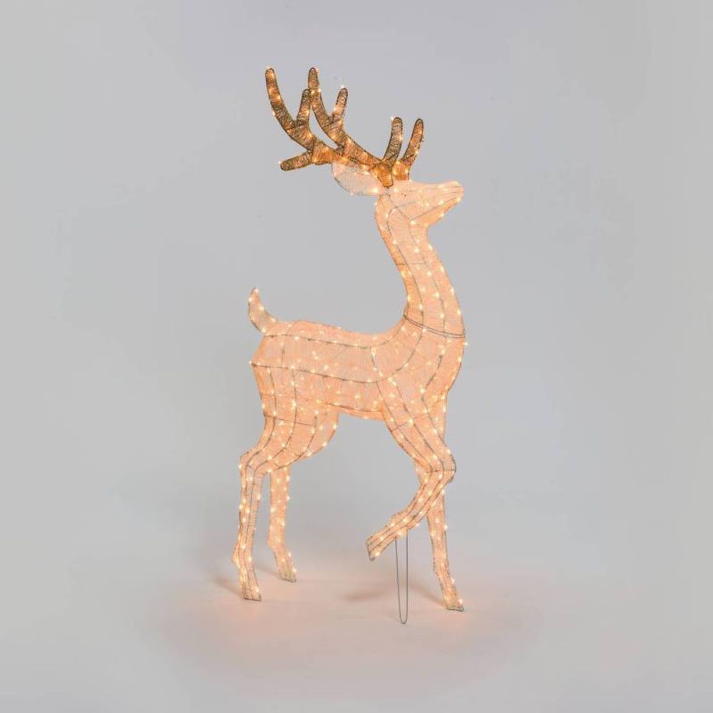 Grand renne lumineux 3d patte levée h160cm 380 led ambré fixe smart connect 31v professionnel lotti