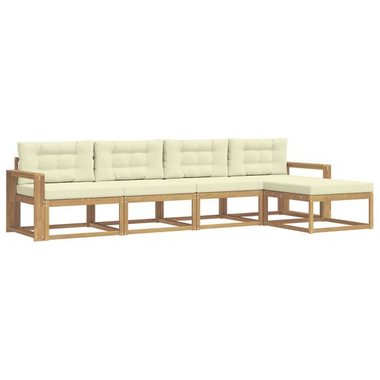 Ensemble de canapés d'extérieur 4 pc blanc et crème polyester