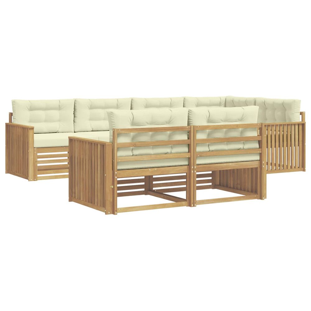 Ensemble de canapés d'extérieur 7 pc blanc et crème polyester