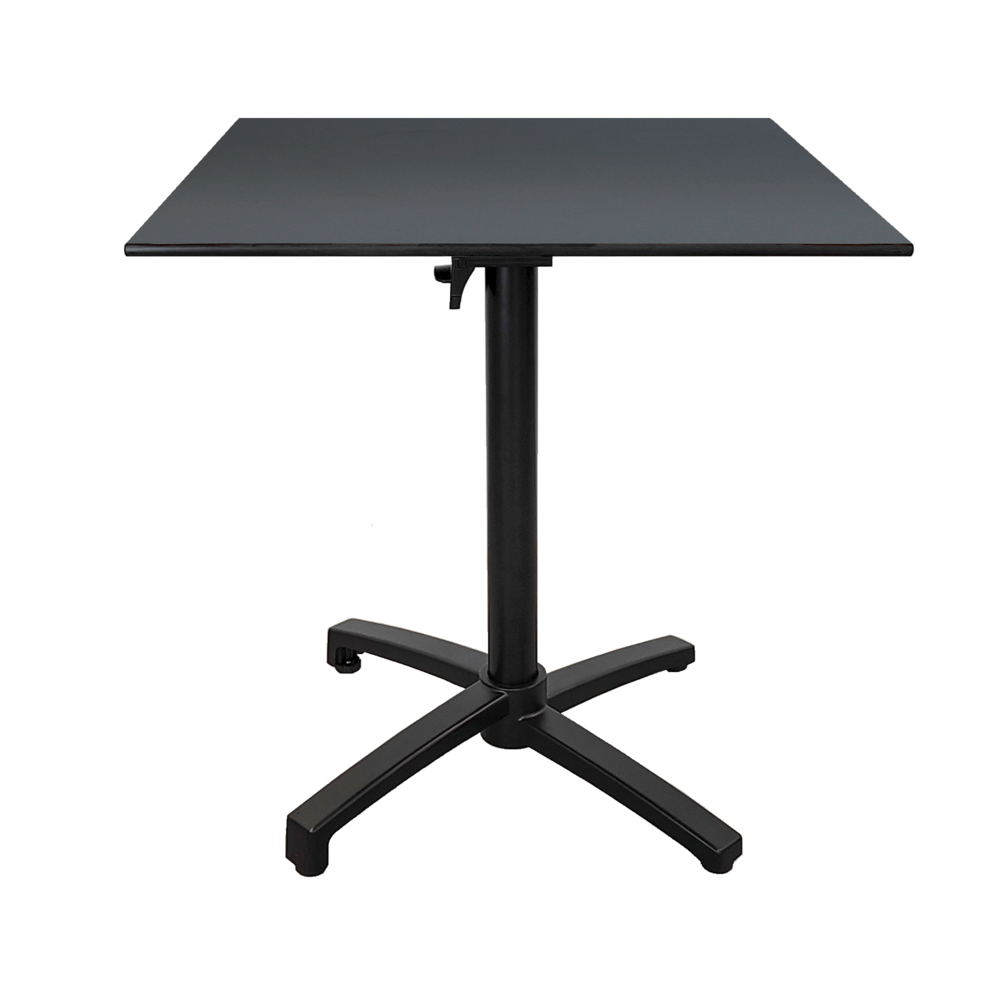 Table pliable pour terrasse en compact hpl gris anthracite 70x70