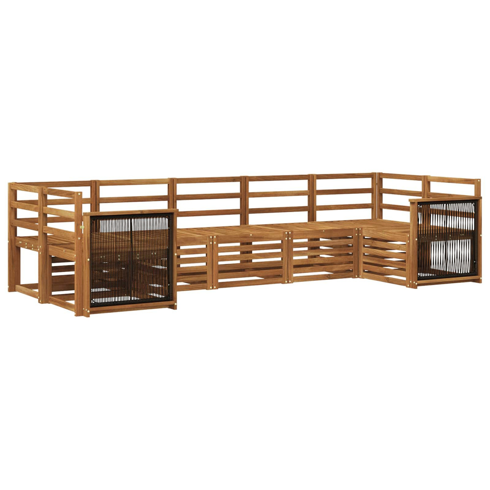 Ensemble de canapé d'angle 6 pcs naturel bois d'acacia massif