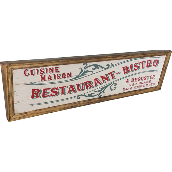 Panneau décoratif en bois commerce 150 x 40 cm restaurant