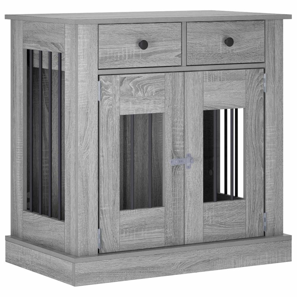 Meuble de cage pour chien sonoma gris 80 x 47,5 x 80 cm