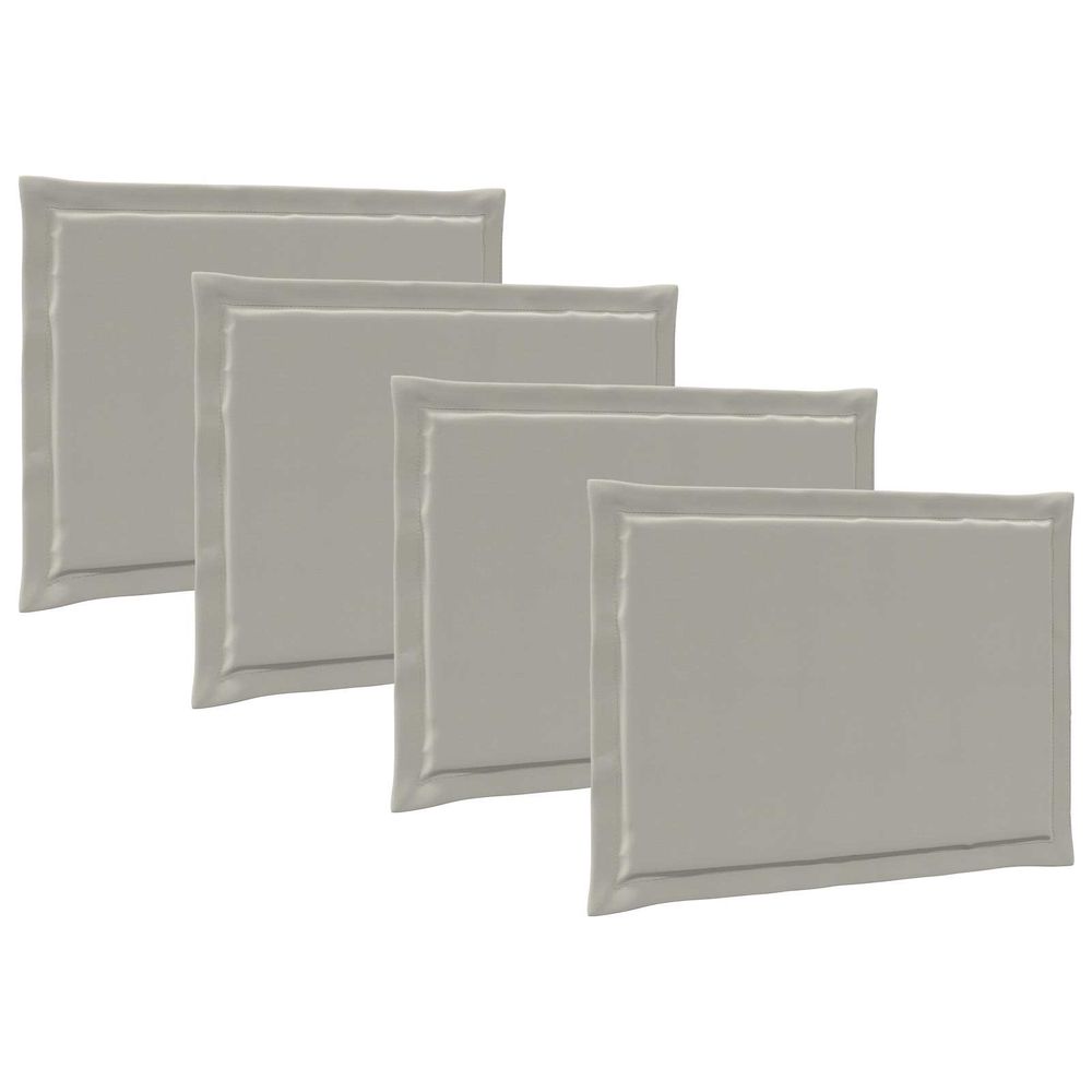 Coussins de siège 4 pc polyester gris clair 47 x 36 x 2 cm