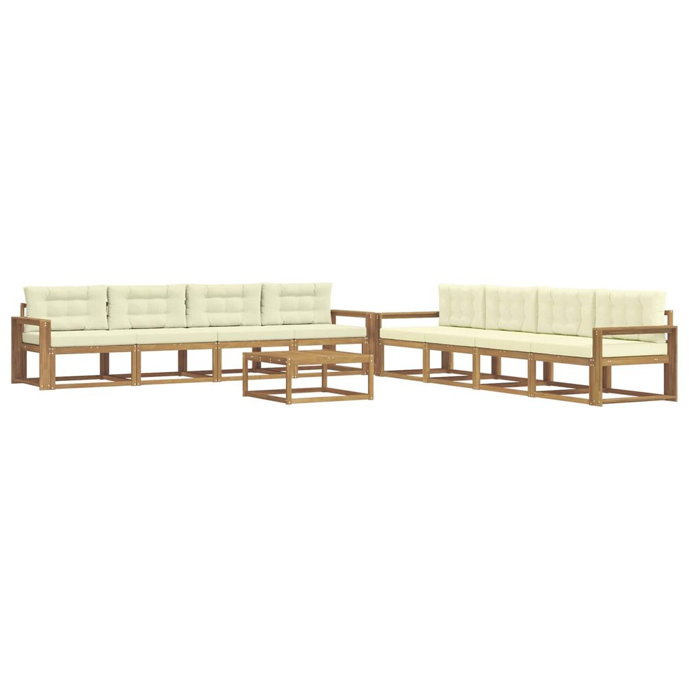 Ensemble de canapés d'extérieur 9 pc blanc et crème polyester