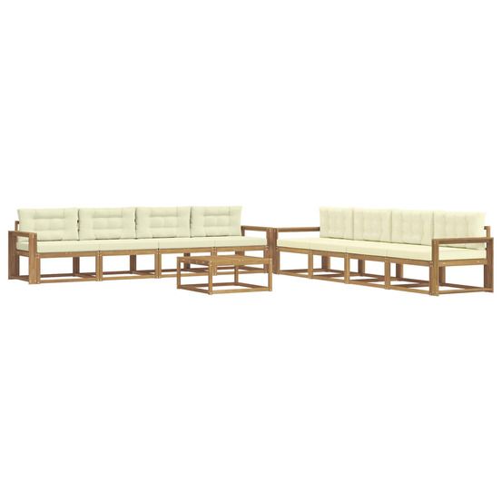 Ensemble de canapés d'extérieur 9 pc blanc et crème polyester