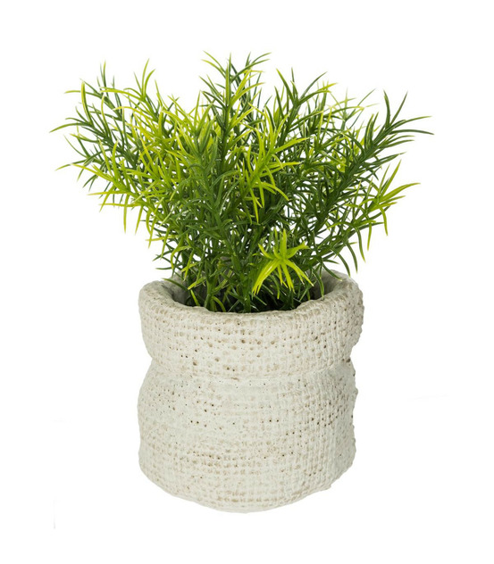 Plante verte artificielle en pot forme sac
