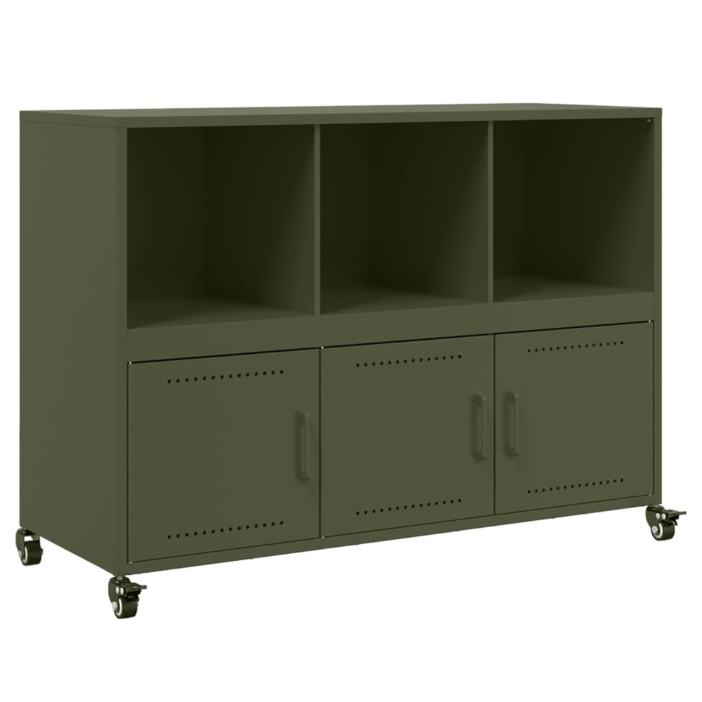 Buffet vert olive 100,5x39x72 cm acier
