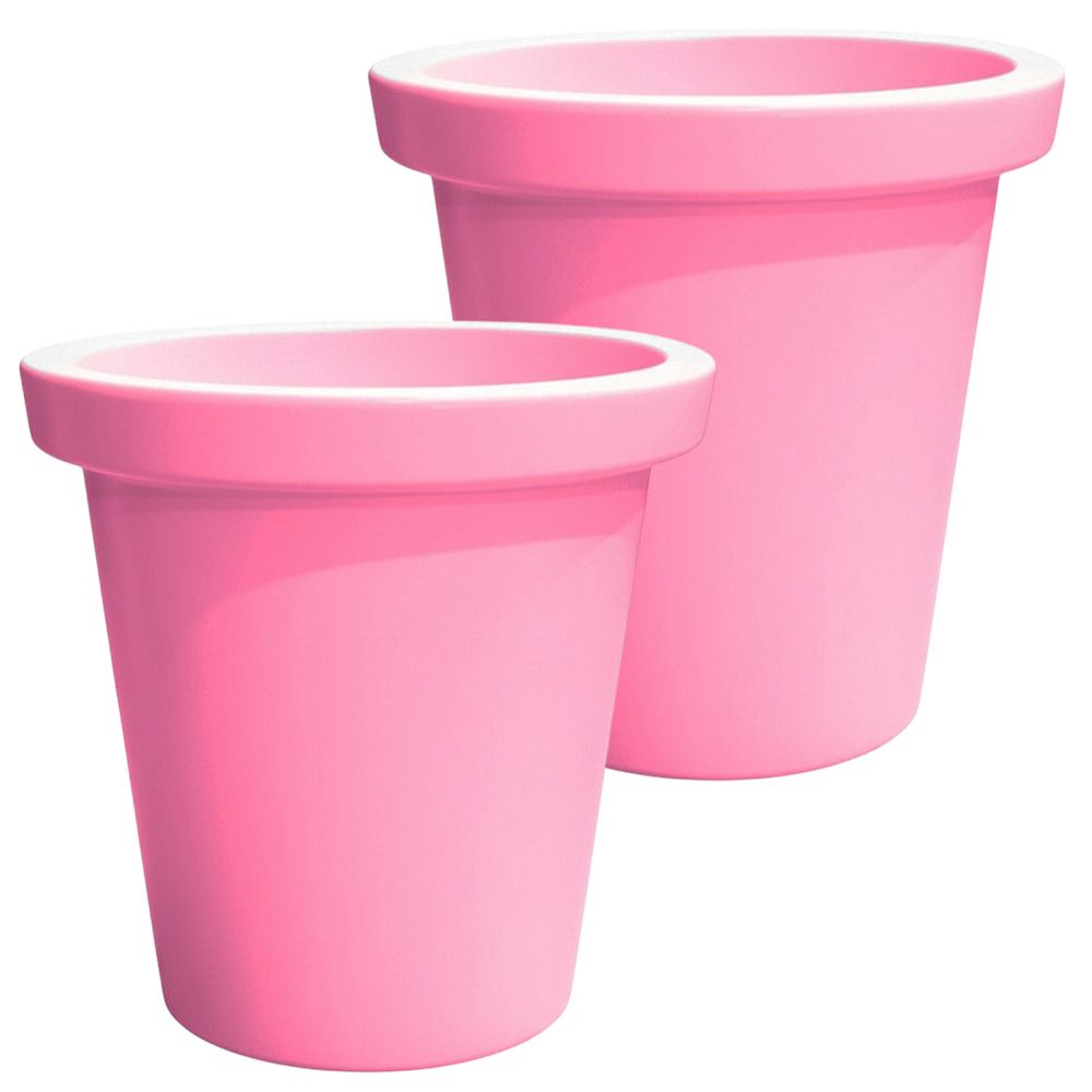 Pot de fleurs rond xxl delight 420l- lot de 2 - plast'up rotomoulage
