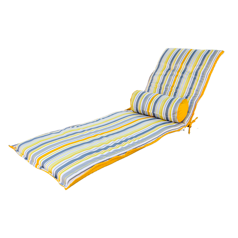 Coussin pour chaise longue et traversin 195x60x5cm motif rayures solaires