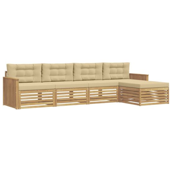Ensemble de canapés d'extérieur 5 pc blanc et beige