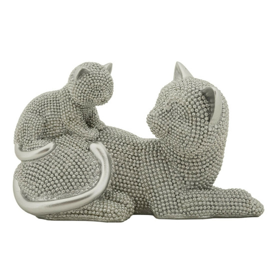 Statuette déco maman chat & chaton
