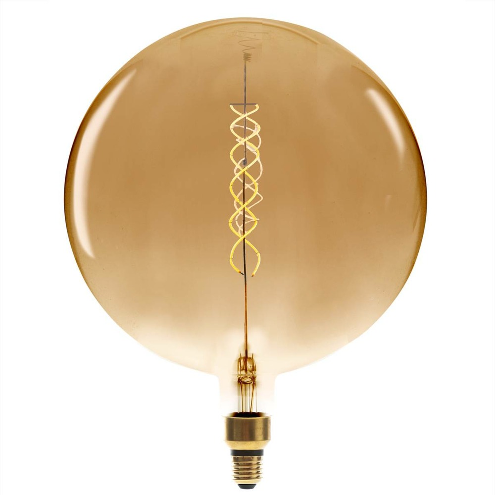 Ampoule led globe ambrée - filament torsadé e27 d30 cm