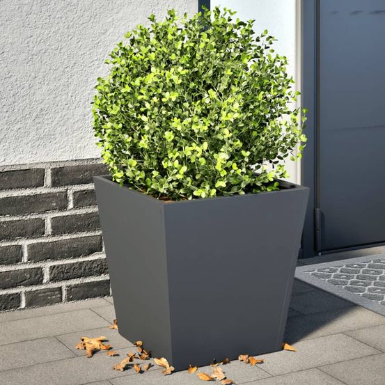 Lot de 2 jardinières carrées en acier pour jardin 40x40x40 cm anthracite