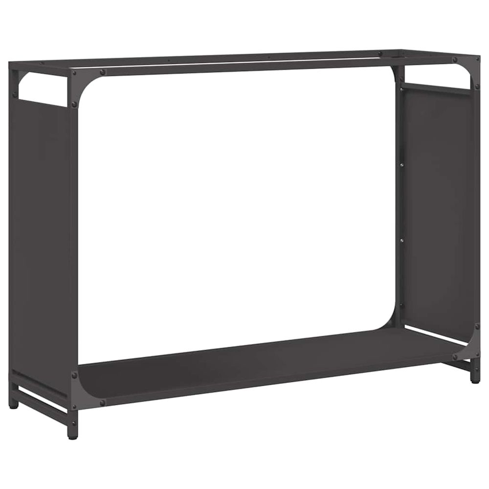 Portant de bois chauffage noir 90x28x65 cm