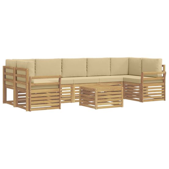 Ensemble de canapés d'extérieur 8 pc blanc et beige polyester