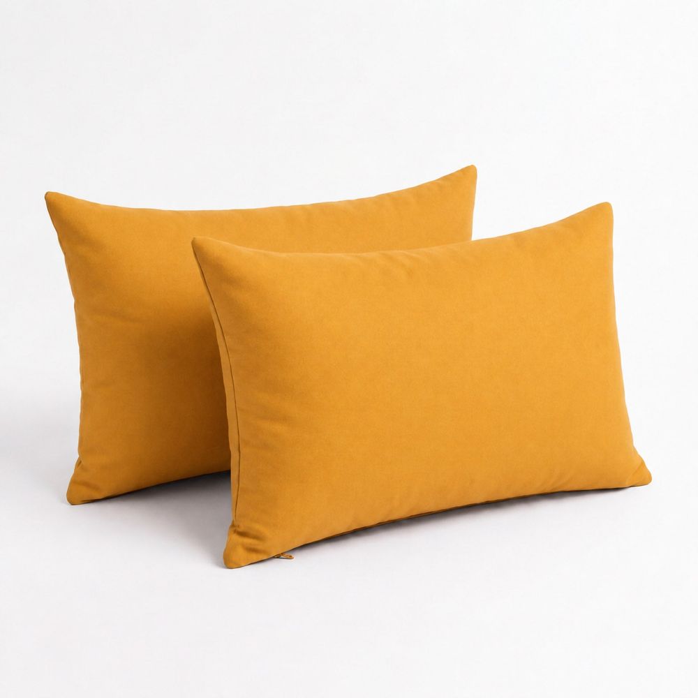 Coussins extérieur, déhoussable, lot de 2, 60x35cm - jaune