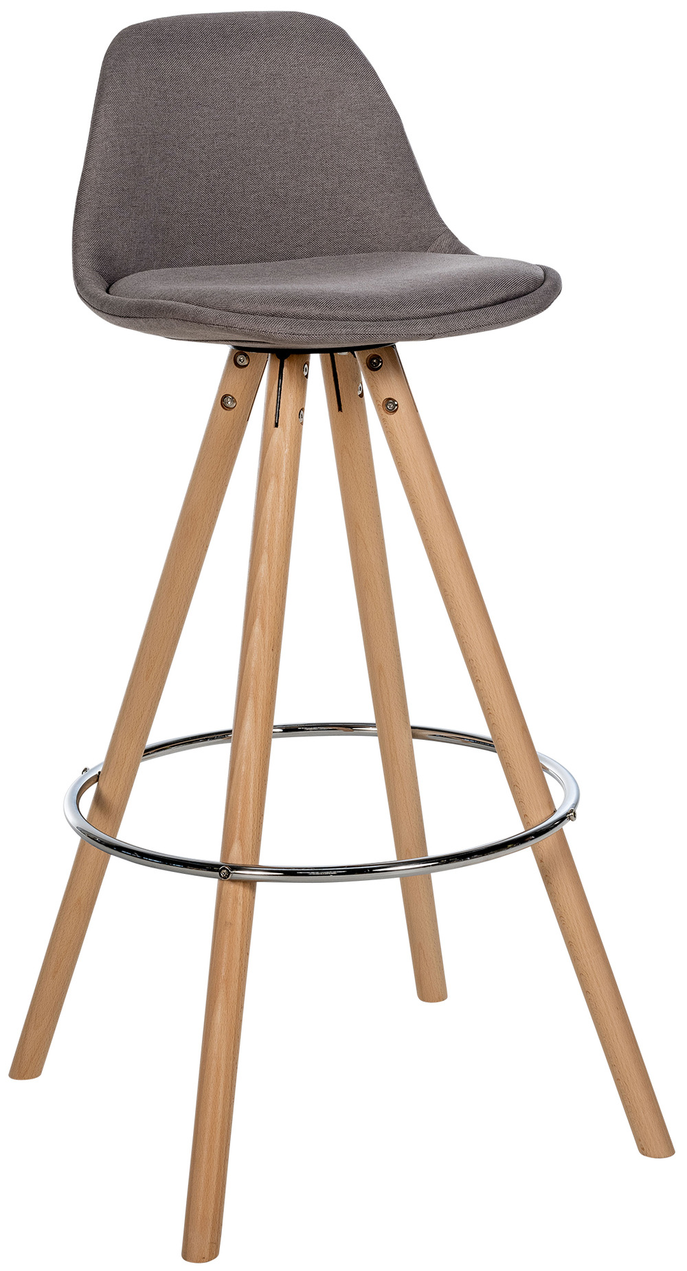 Tabouret de bar corbin tissu rond naturel
