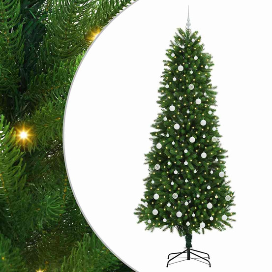 Sapin de noël avec 300 led avec support vert 240 cm pe