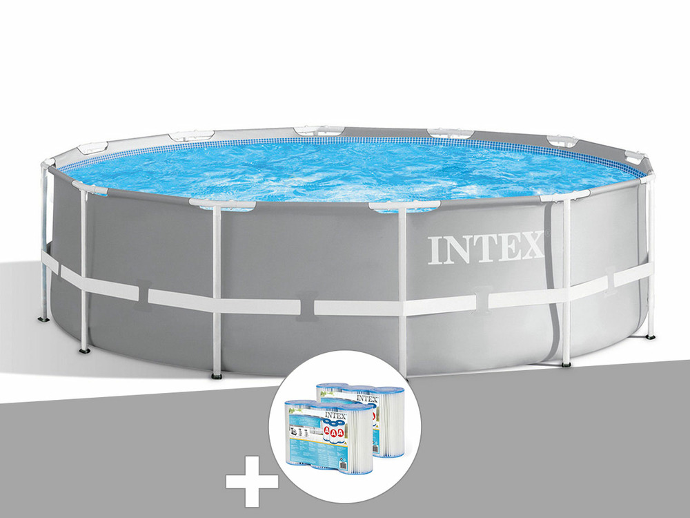 Kit piscine tubulaire prism frame ronde 3,66 x 0,99 m + 6 cartouches de filtrat