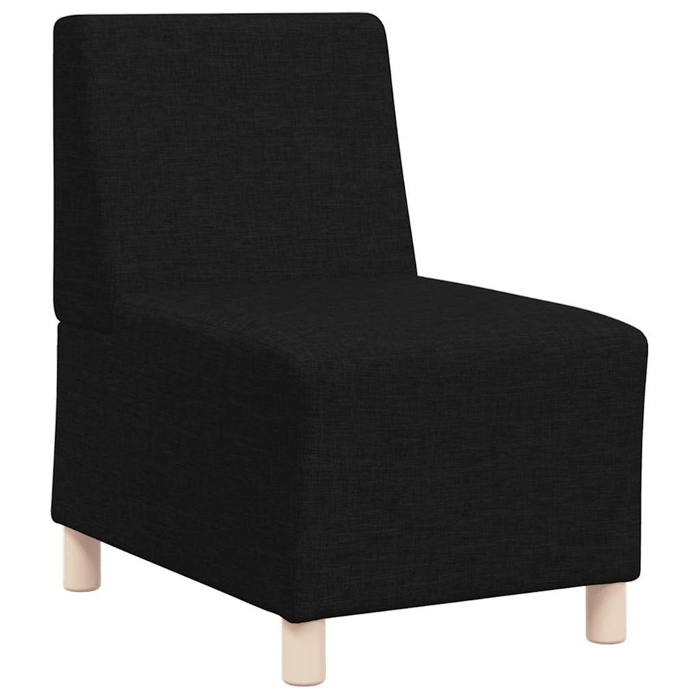 Canapé modulaire sans accoudoirs noir 55 cm tissu