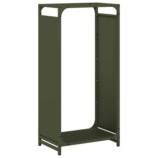 Portant de bois chauffage vert olive 44x28x90 cm