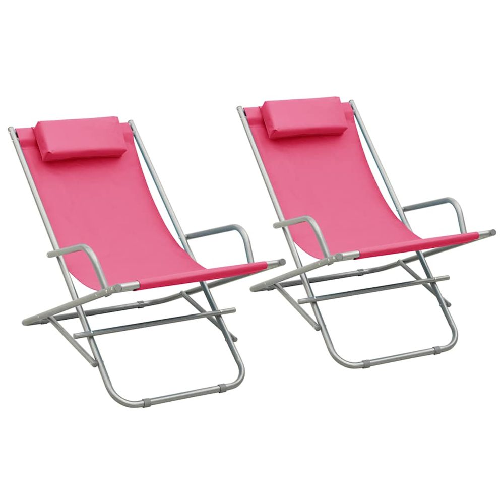 Chaises à bascule lot de 2 acier rose