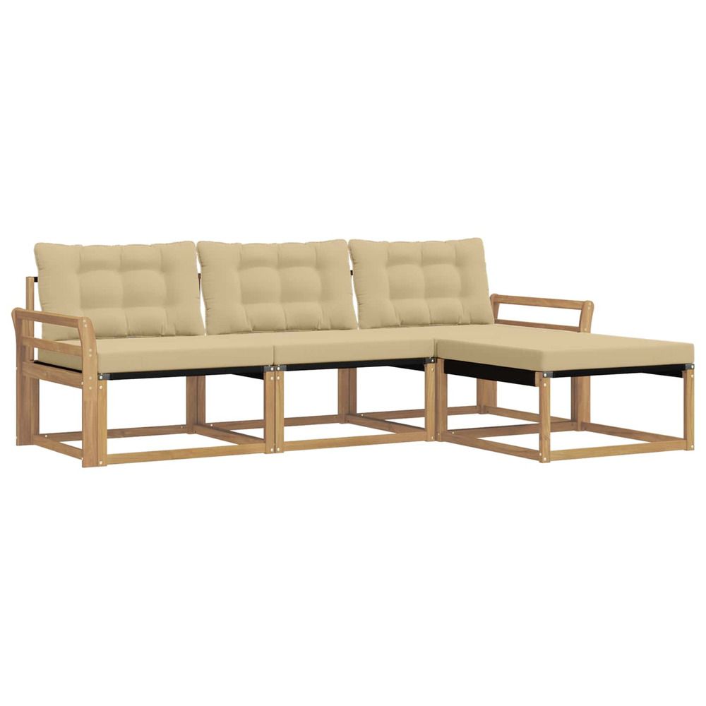 Ensemble de canapés d'extérieur 4 pc blanc et beige