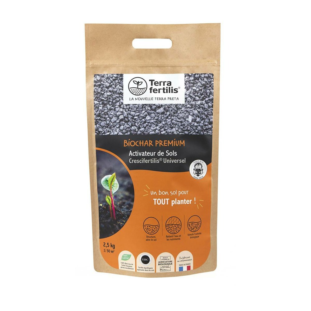 Fertilisant universel biochar terra fertilis - 500 g, 1 kg, 2,5 kgs ou 5 kgs : d