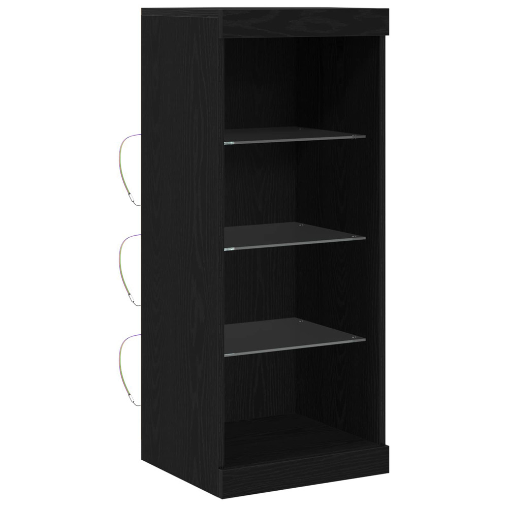 Buffet led chêne noir 41 x 37 x 100 cm bois d'ingénierie