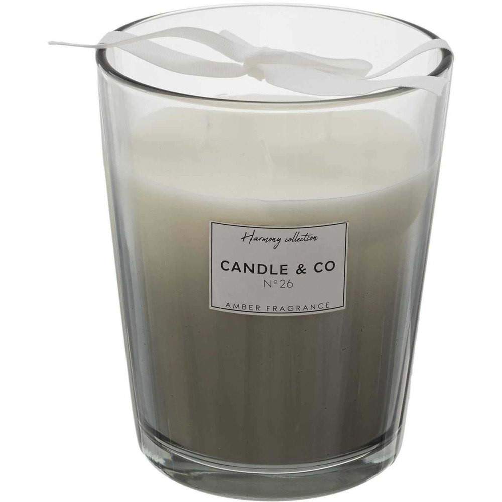 Bougie parfumée vase 16 cm harmony gris - senteur ambre