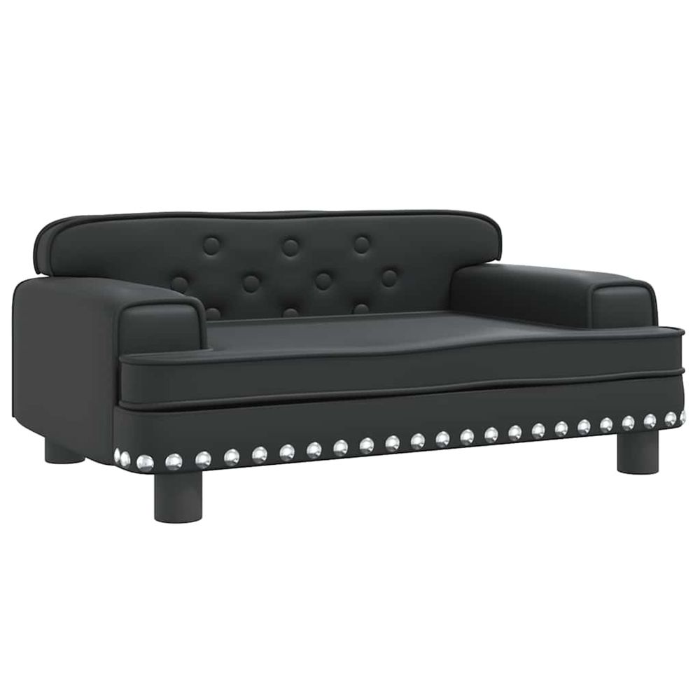 Lit pour chien noir 70x45x30 cm similicuir