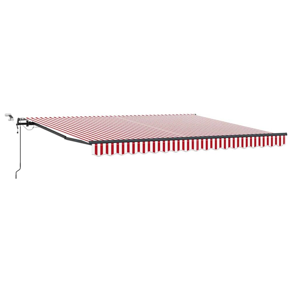 Auvent rétractable rouge et blanc 400 × 350 cm polyester