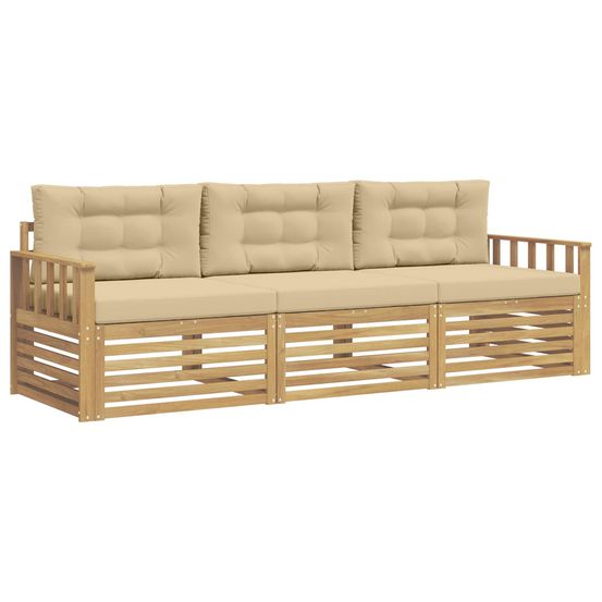 Ensemble de canapés d'extérieur 3 pc blanc et beige polyester
