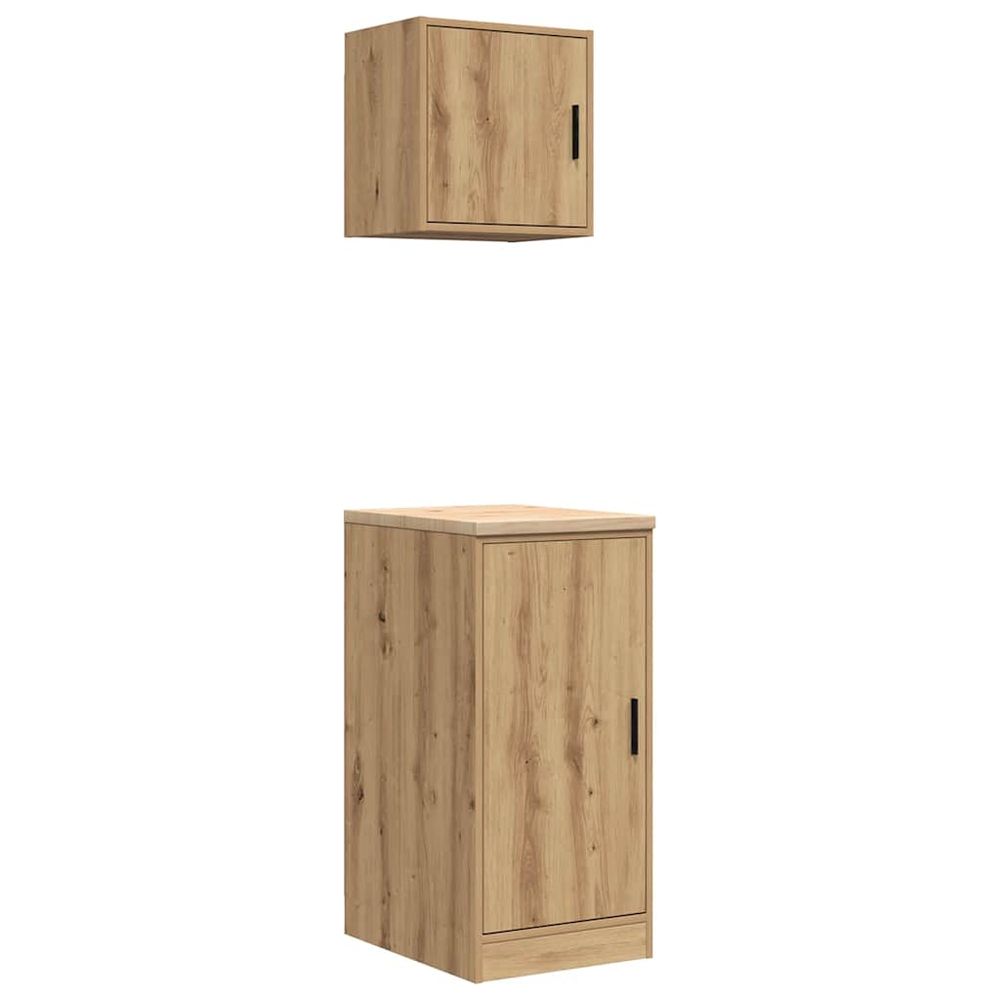 Armoires garage 2 pcs chêne artisanal bois d'ingénierie